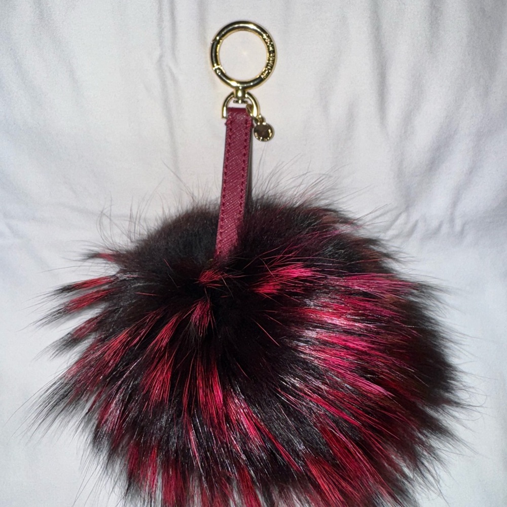 Michael Kors Fox Fur Pom Pom Keychain
